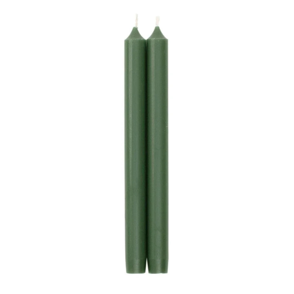 Caspari Crown Candles | 2 Pack 10” Hunter Green
