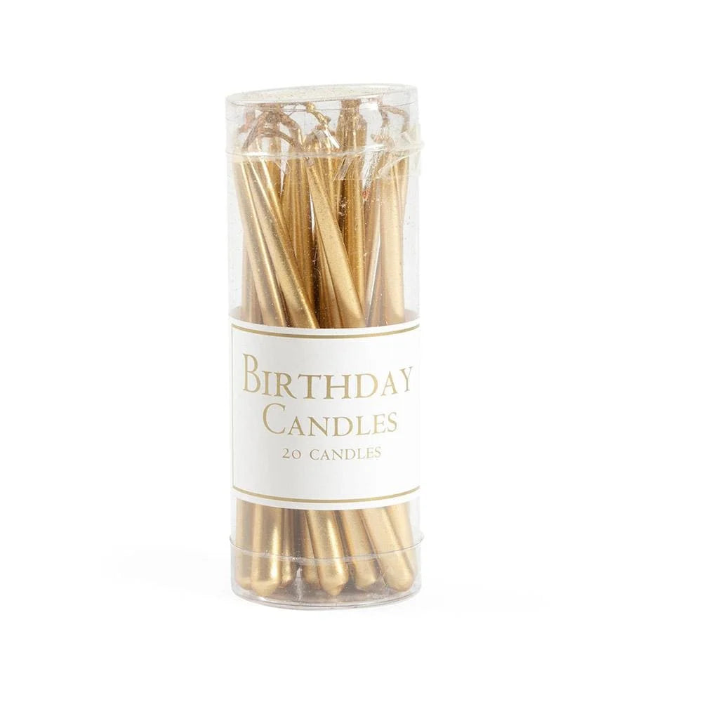 Pack of 20 Birthday Candles in Gold