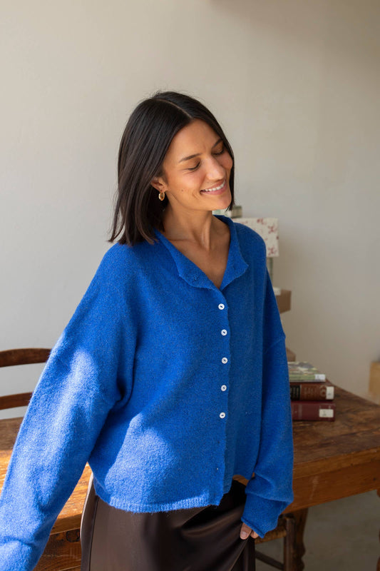 Things Between - Blue Piper Cardigan: Blue / Large