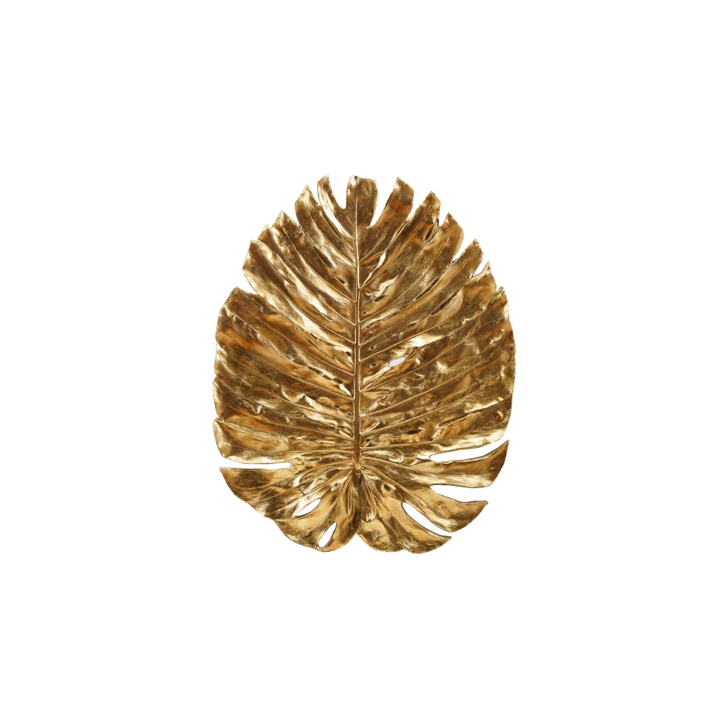 Resin Monstera Leaf Wall Decor, Gold Finish