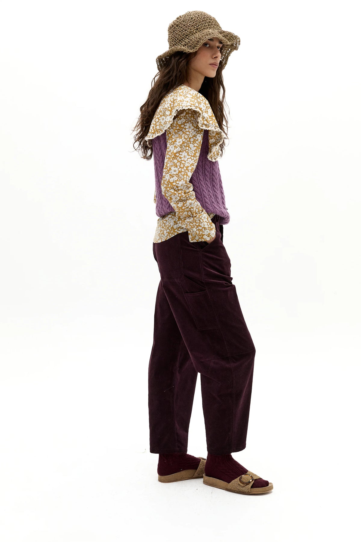 Aurelia Poplin Shirt in Selma Mustard Flowers