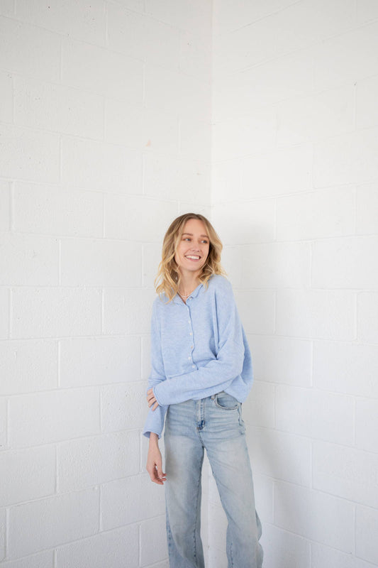 Things Between - Sky Blue Piper Cardigan: Sky Blue / Large