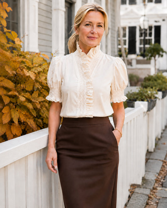 The Kiki Ruffle Cotton Shirt | Cream
