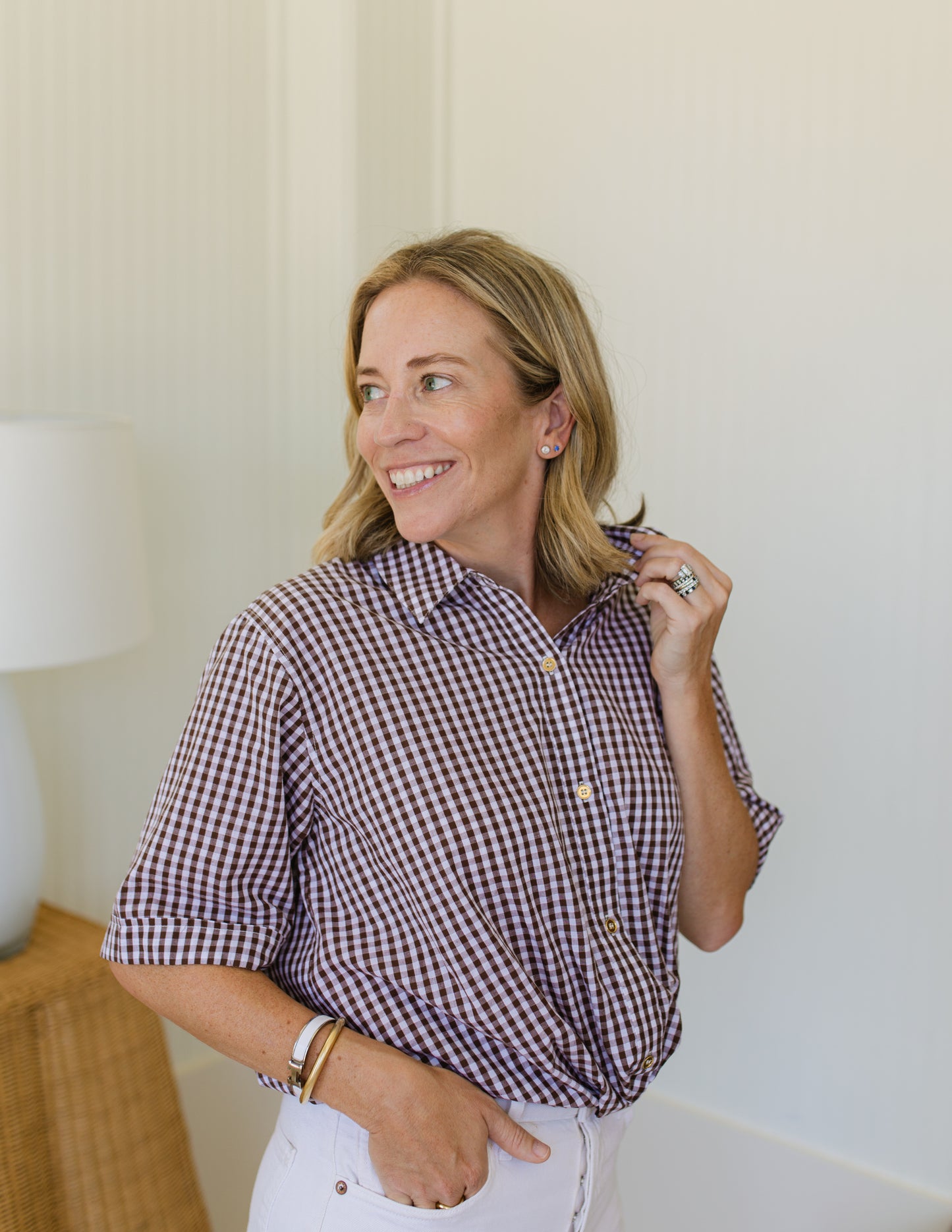 Livvy Top Brown Gingham