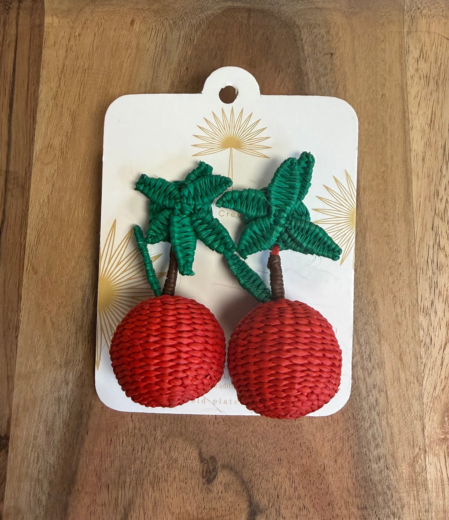 Handwoven Palm Leaf Earrings