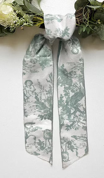Canvas Toile Celadon & White Sash