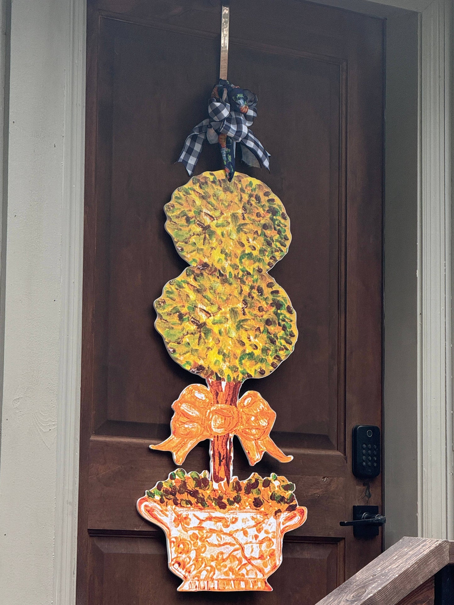 LARGE Designer Golden Hour Topiary Ginger Jar Door Hanger