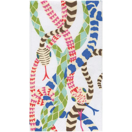 Caspari Guest Napkin/ Serpentine White