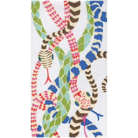 Caspari Guest Napkin/ Serpentine White