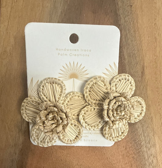 Handwoven Flower Blossom Earrings