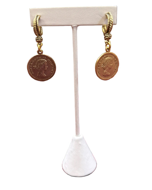 Braided Coin Earrings