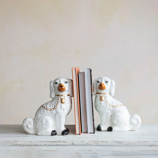 Hand Painted Dolomite Staffordshire Dog Set