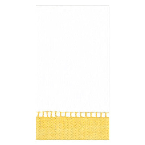 Caspari Dinner/Guest Napkins Linen Border Yellow