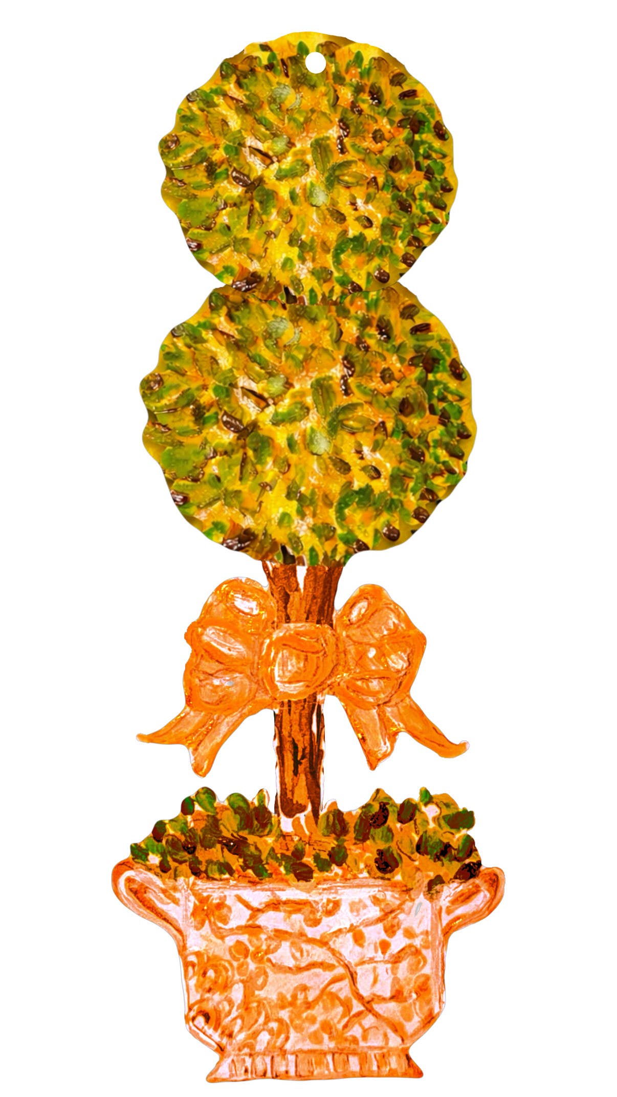 LARGE Designer Golden Hour Topiary Ginger Jar Door Hanger
