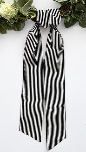Satin Stripe Black & White Sash