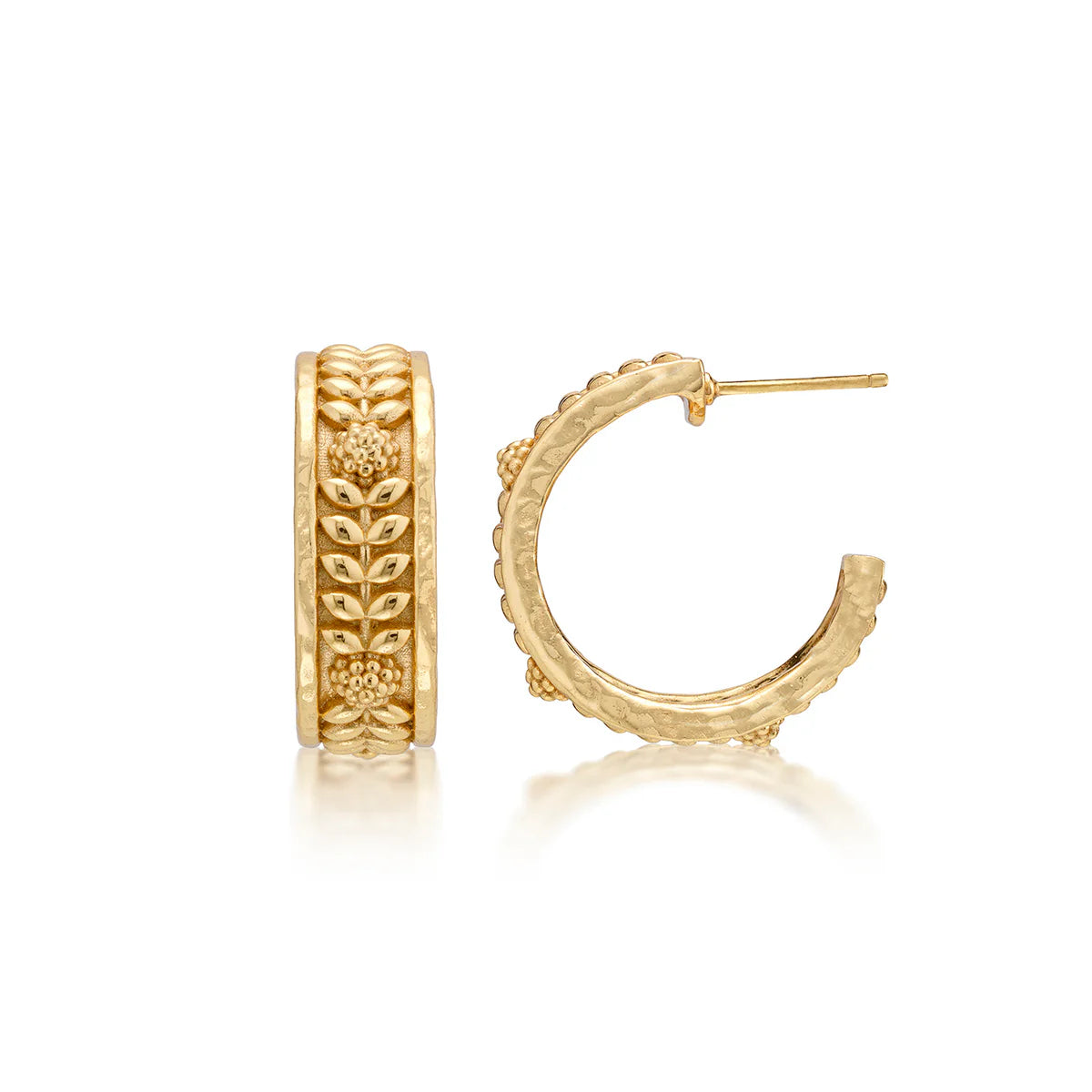 Berry Vine Small Hoop Earrings (Gold)