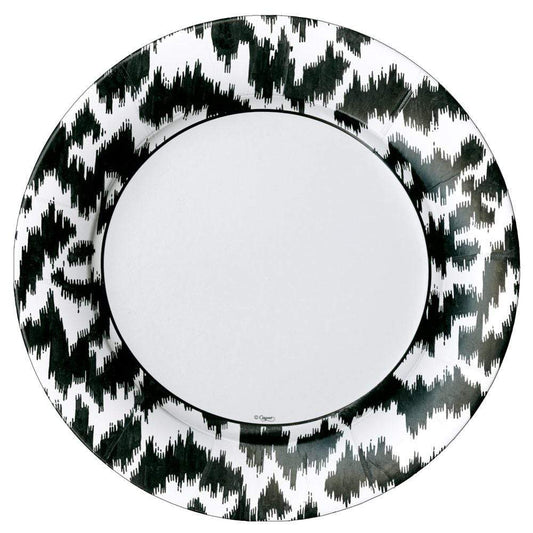 Caspari Dinner Plates Circle-Moire Black