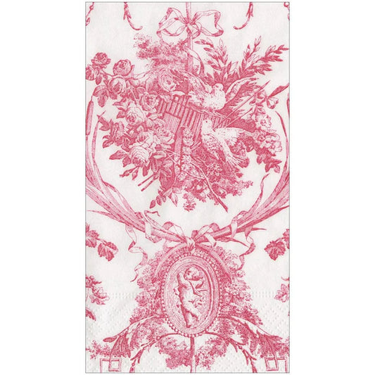 Caspari Guest Napkin/Romantic Toile Rose