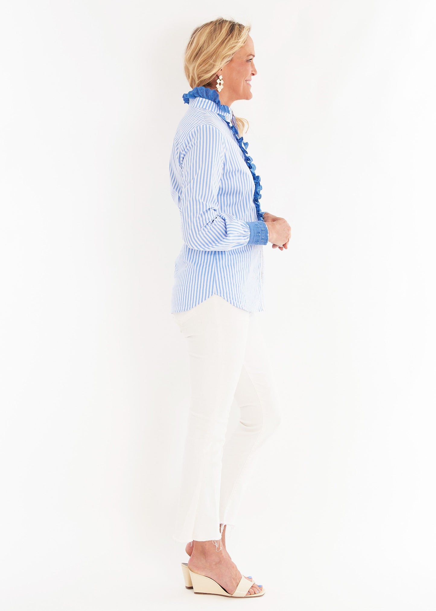 Farnum Blouse - Peri Stripe