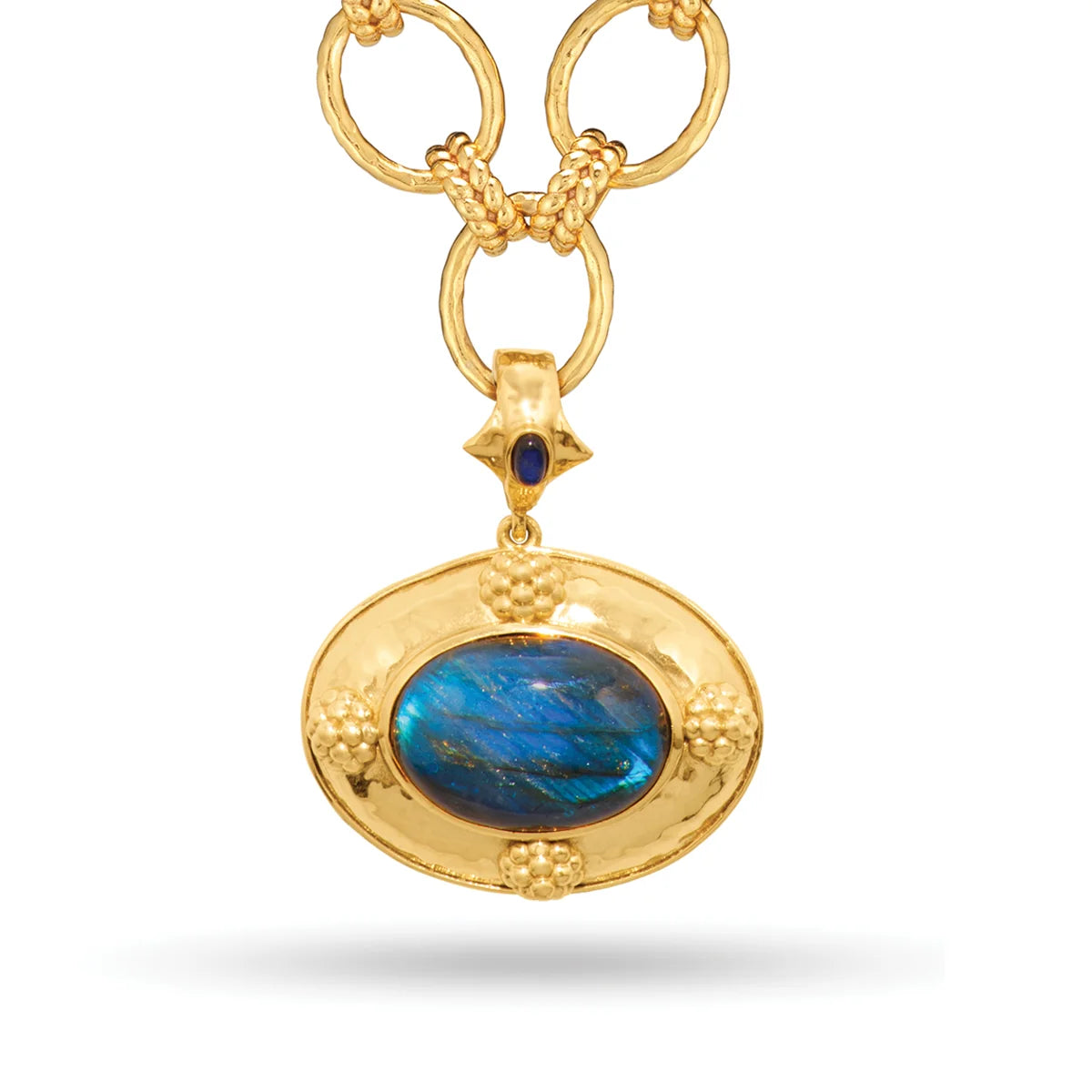 Cleopatra Removable Pendant Necklace, 16"+2" - Blue Labradorite