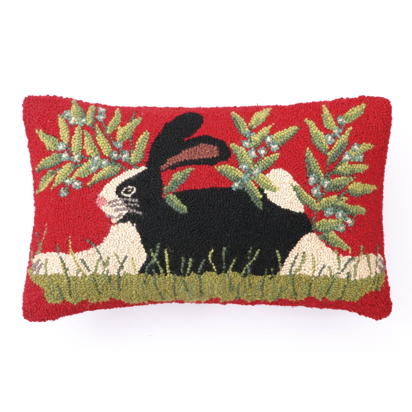 Bunny on Red Hook Pillow - Lisa Hilliker