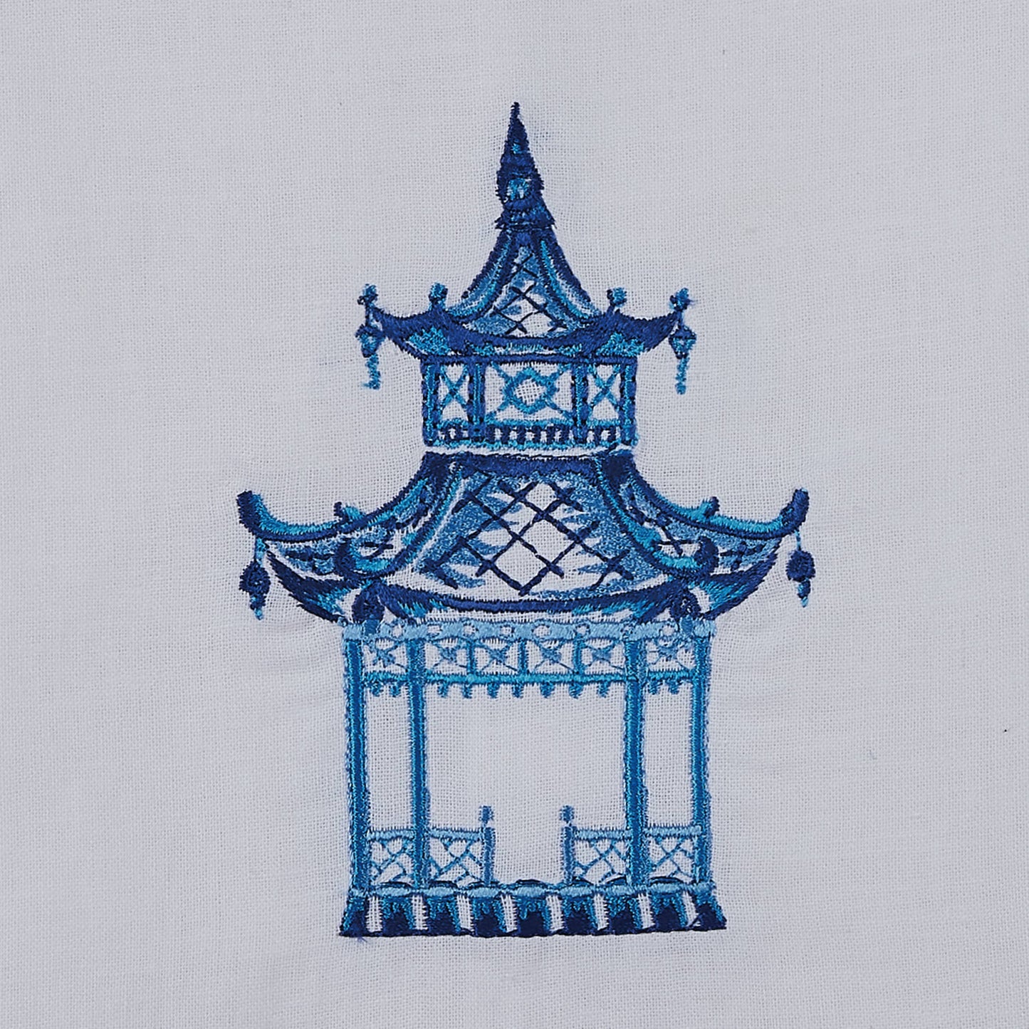 Chinoiseries Pagoda Embroidered Guest Towel