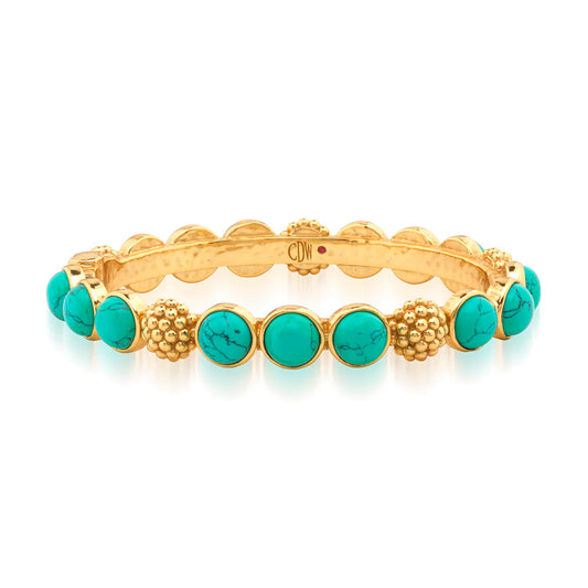 Berry Gem Hinged Bangle (Turquoise)