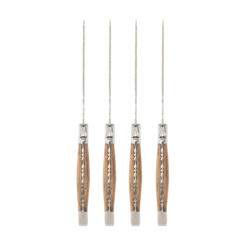 Laguiole Connoisseur Olivewood BBQ Steak Knives, Set of 4