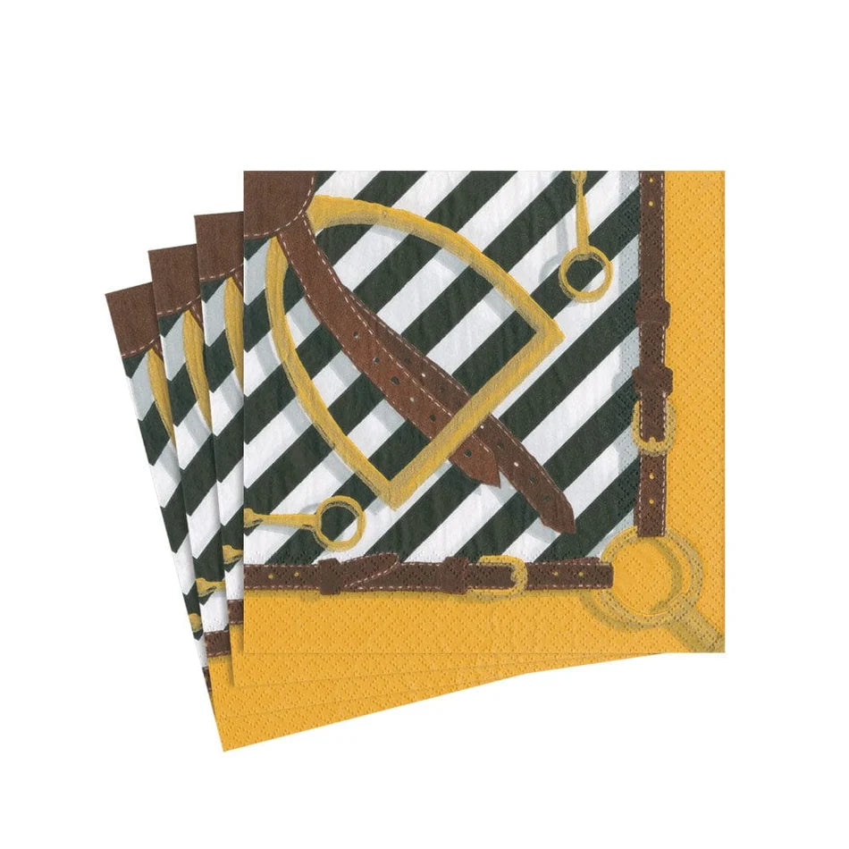 Stirrup and Silks Black/White Cocktail Napkins