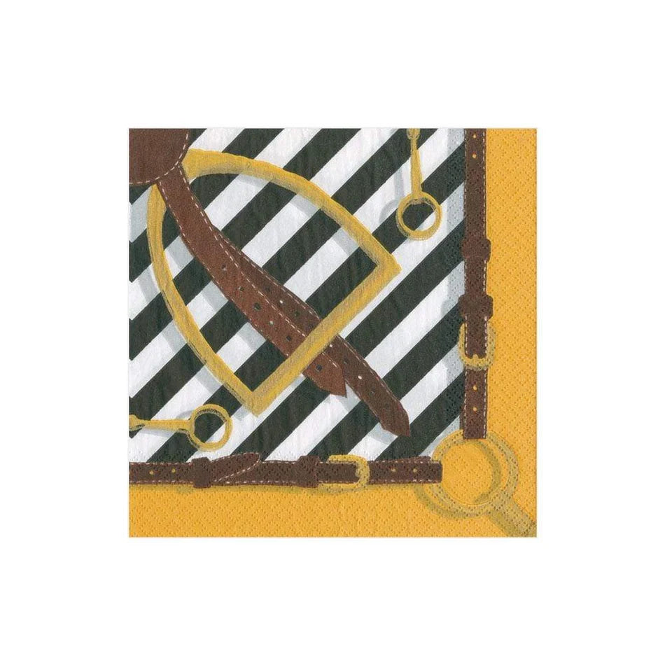 Stirrup and Silks Black/White Cocktail Napkins