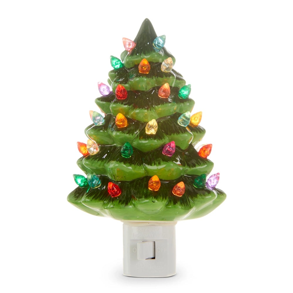 6” Vintage Green Tree Night Light