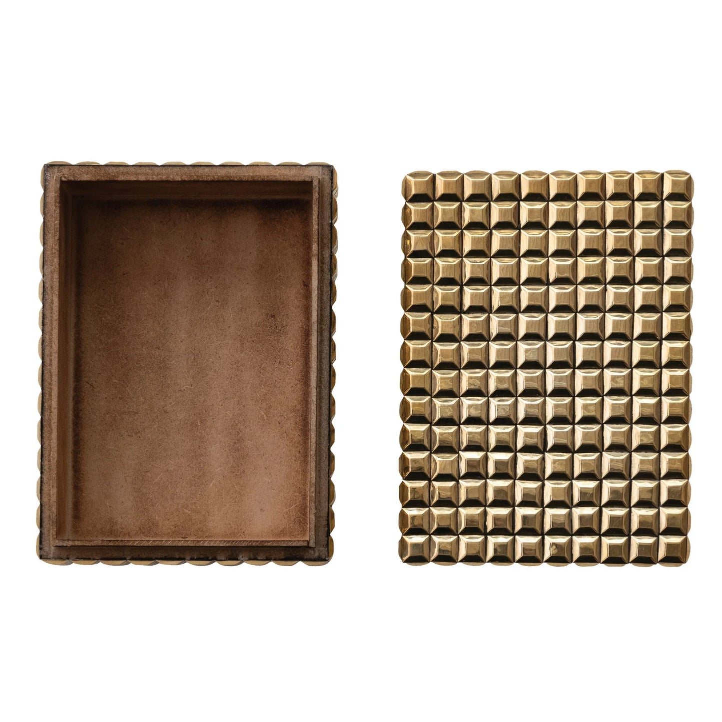 Gold Finish MDF & Brass Studded Box (Large)