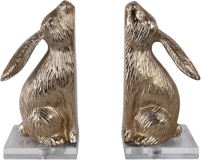 Amhurst Bunny Bookends (Gold) Set