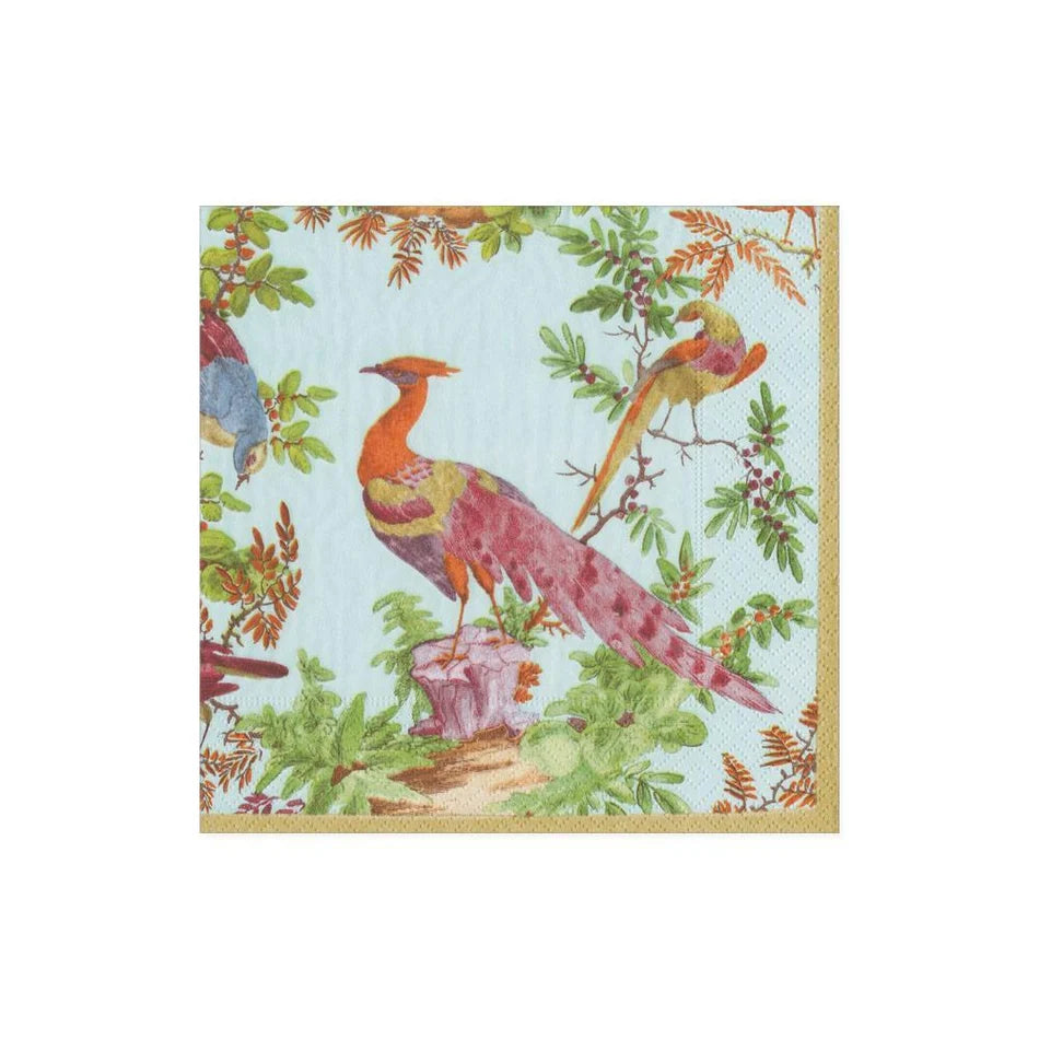 Chelsea Birds Celadon Cocktail Napkins