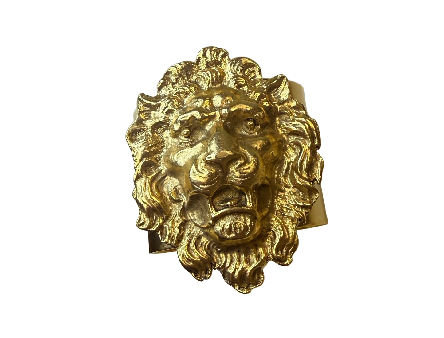 Gold Lion Head Cuff