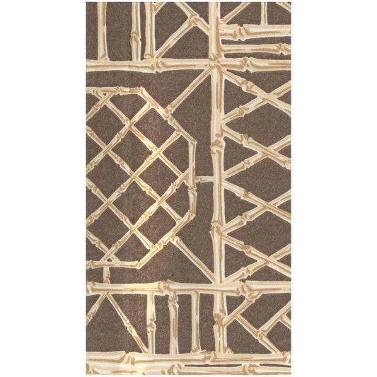 Bamboo Screen Chestnut Paper Linen Guest Towels