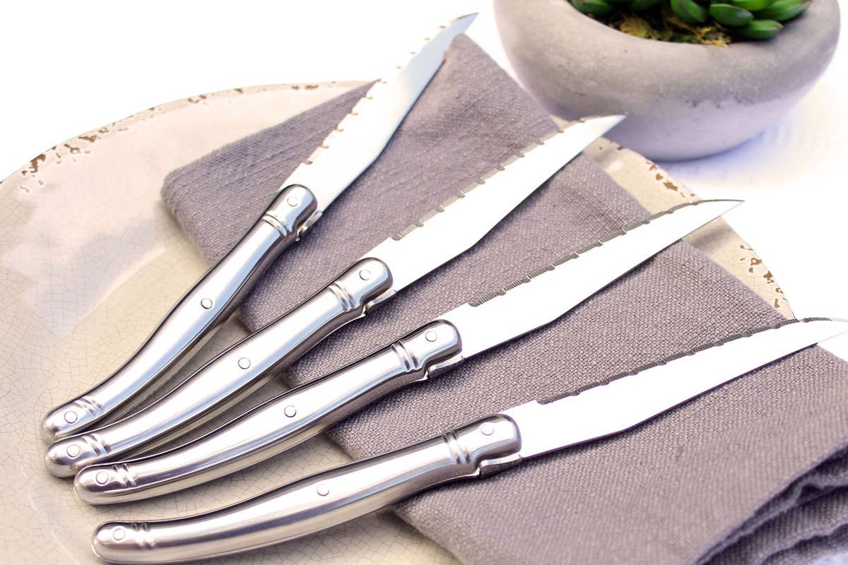 Laguiole Steak Knives Set of 4, Stainless Steel