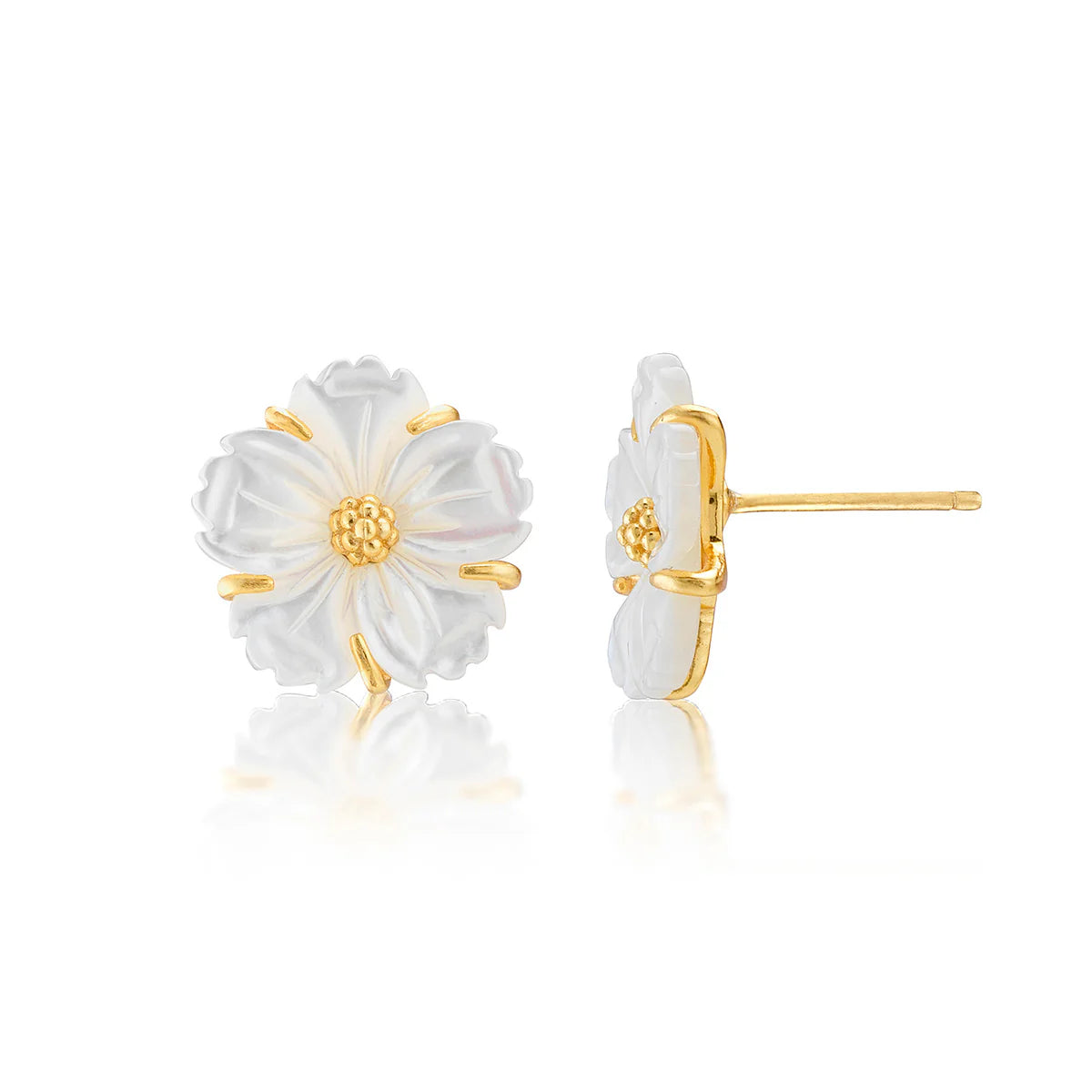 Mermaid Garden Petite Stud Earrings-MOP