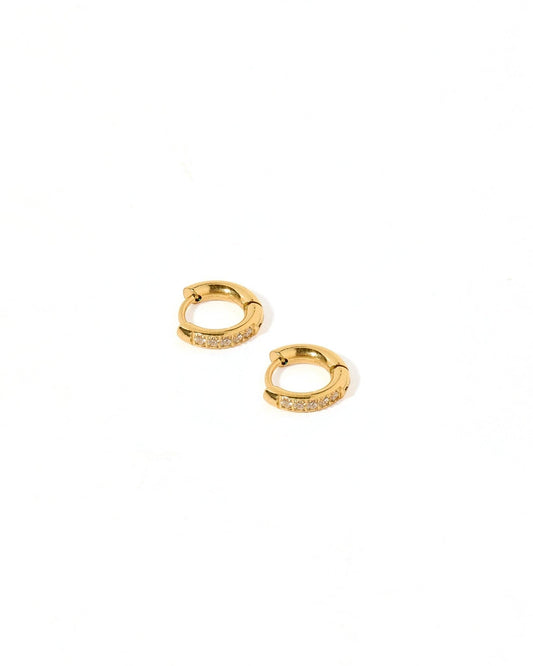 LINNY CO - Huggie Earrings - Scarlett Hoop Gold 8mm CZ
