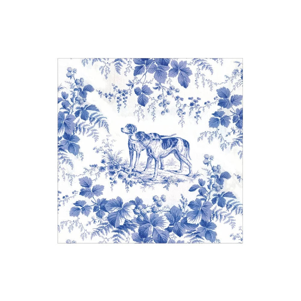 Hunting Toile Blue Cocktail Napkins