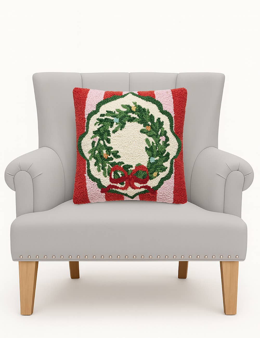Holiday Frames Wreath Hook Pillow