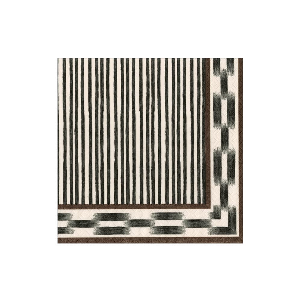 Boho Stripe Black Cocktail Napkins