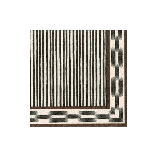 Boho Stripe Black Cocktail Napkins