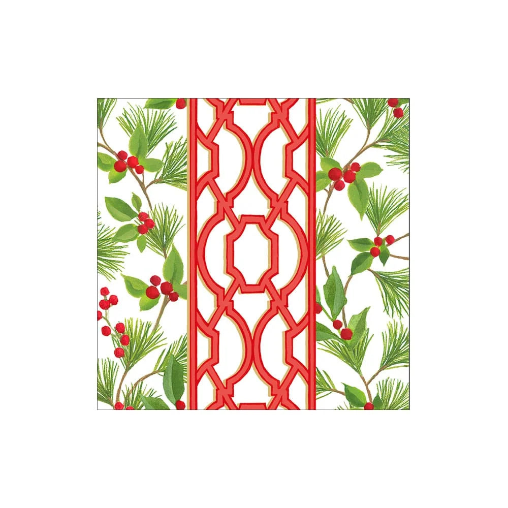 Knots And Greenery White Cocktail Napkins