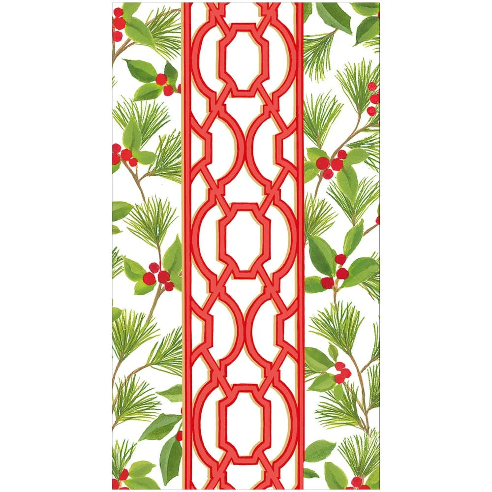 Knots And Greenery White Guest Napkins