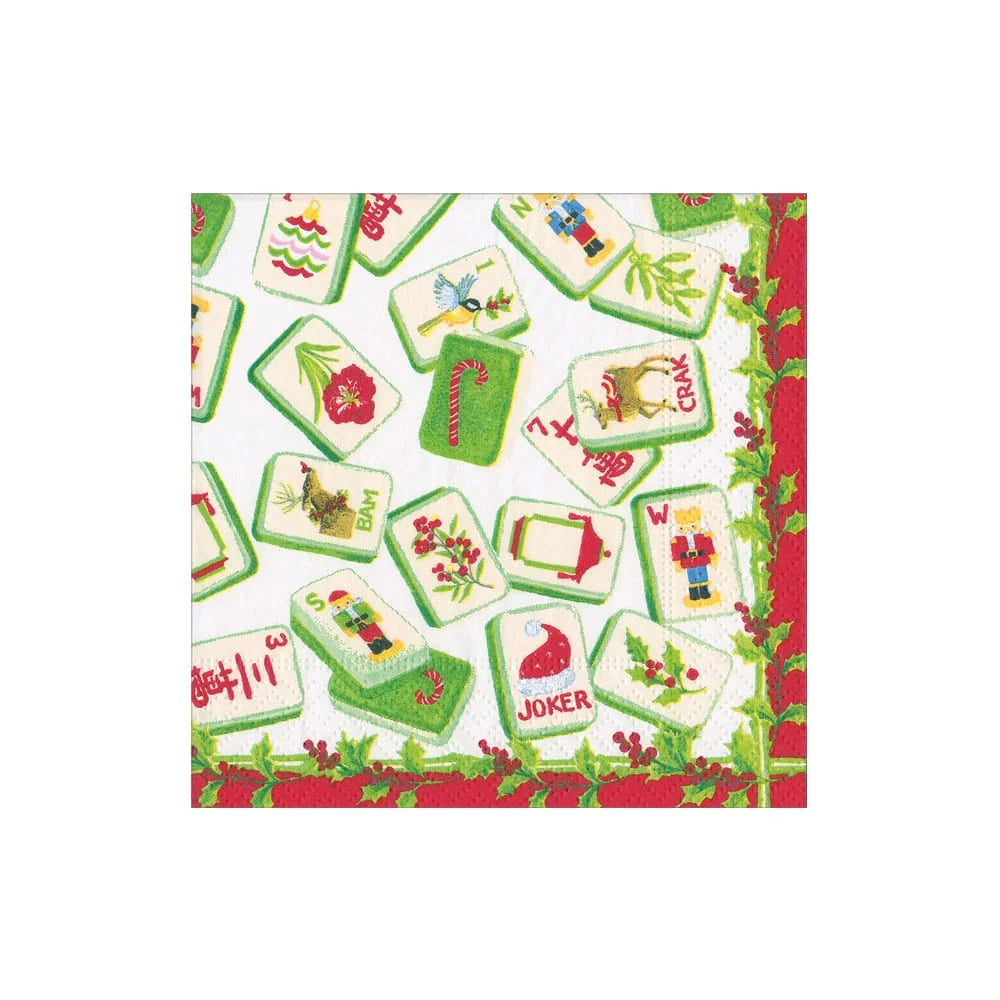 Christmas Mahjong Cocktail Napkins
