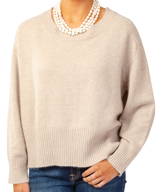 Perfect Day Crew Cashmere Sweater Beige