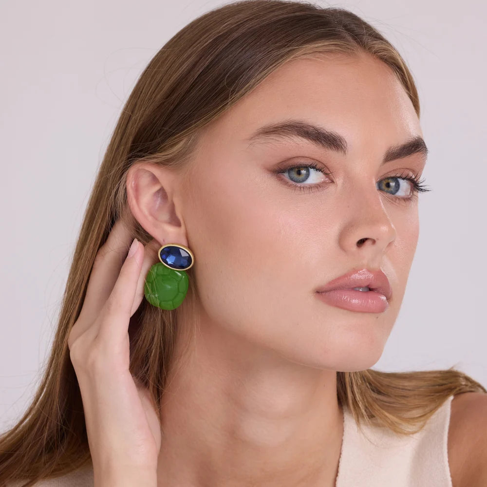 Riley Sapphire & Green Earrings