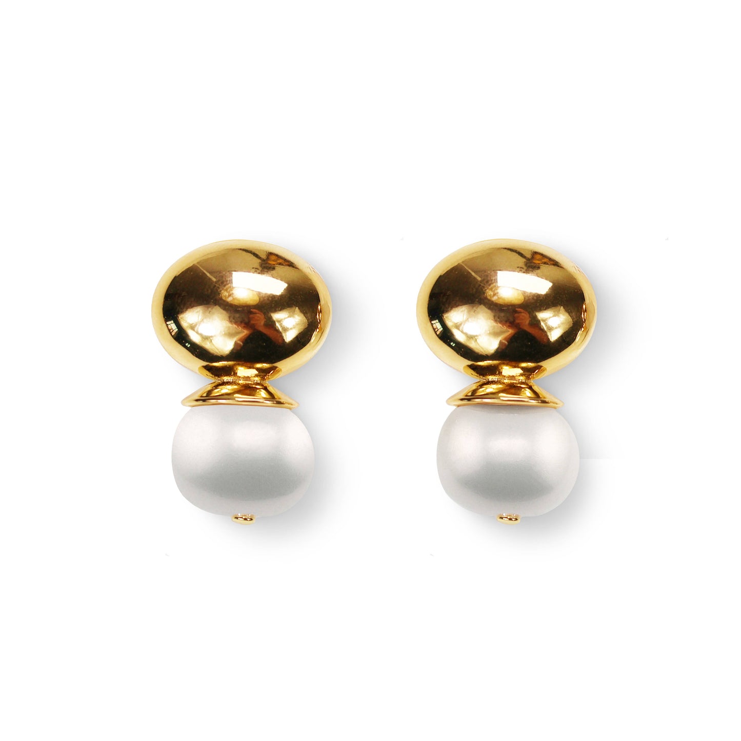 Pebble Orb Earring White Pearl