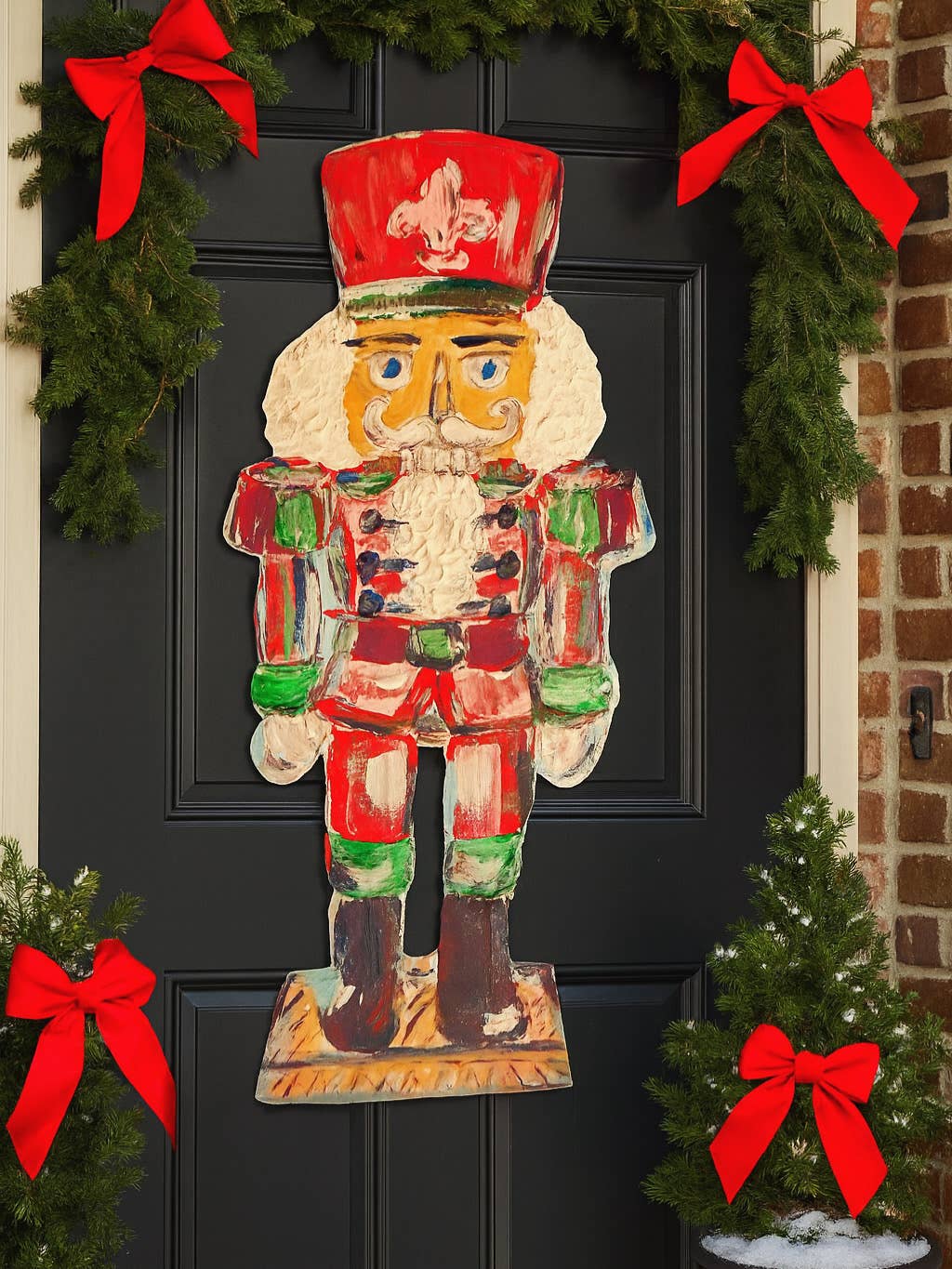 Mid Mod Design LLC - LARGE Designer Fleur de Lis Nutcracker Door Hanger